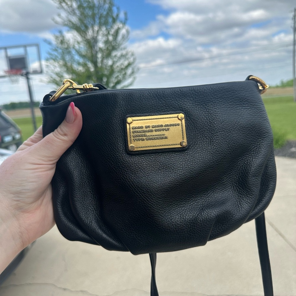 Marc Jacobs Black and Gold Crossbody Bag